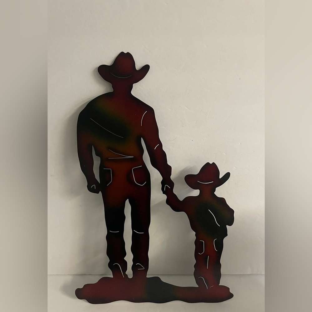 Western Metal Sign Cowboy & Little Buckaroo Texas Style
